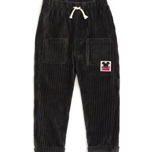 DISNEY Kids Brown Corduroy Joggers with Mickey Mouse Patch Size 4T